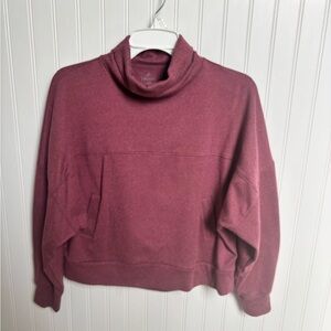 Women's Burgundy Cowl Neck Sweatshirt